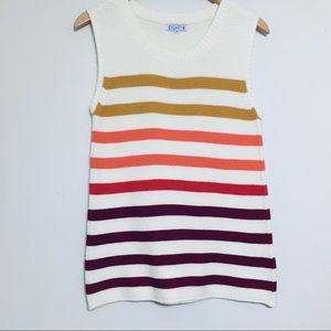 Stitch Fix Eight18 Cream Multicolor Stripe Sweater Vest Size Medium